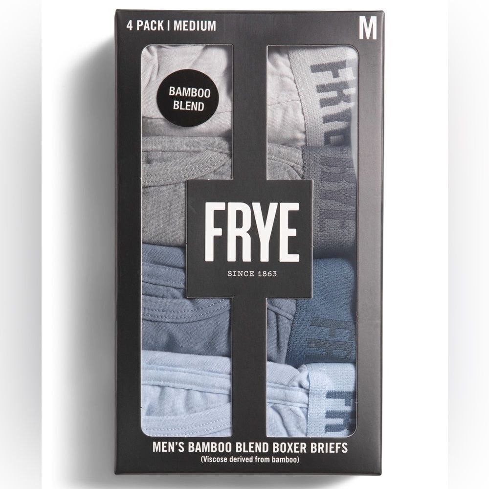FRYE Blue Gray FlyβFront Bamboo Blend Boxer Briefs Pack of 4 - Picture 6 of 15